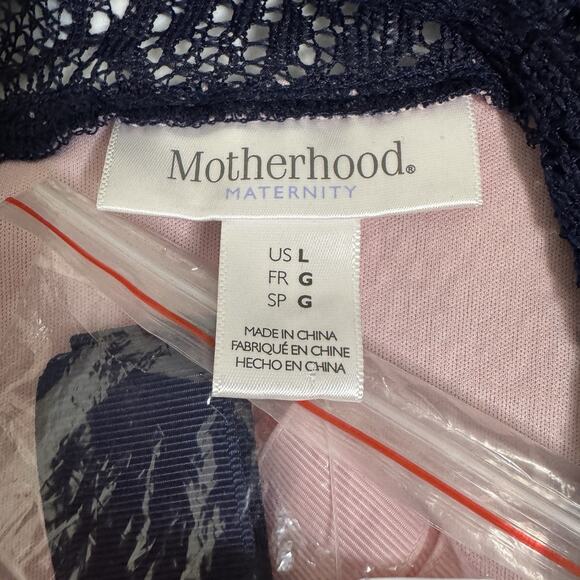 Motherhood Maternity Gender Reveal Dress Women's Large Pink Blue Lace Ribbon NWT - Picture 7 of 12